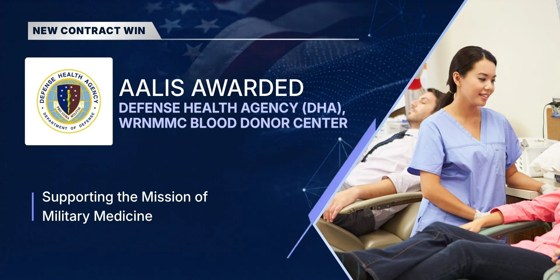 Aalis awarded the Defense Health Agency WRNMMC Blood Donor Center contract