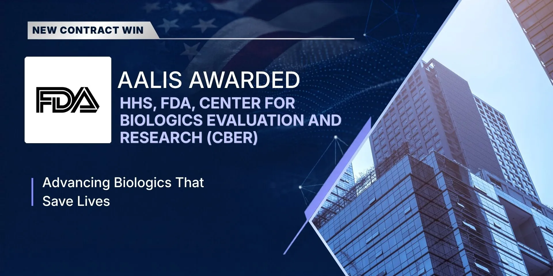 Aalis awarded the follow-on HHS FDA CBER contract