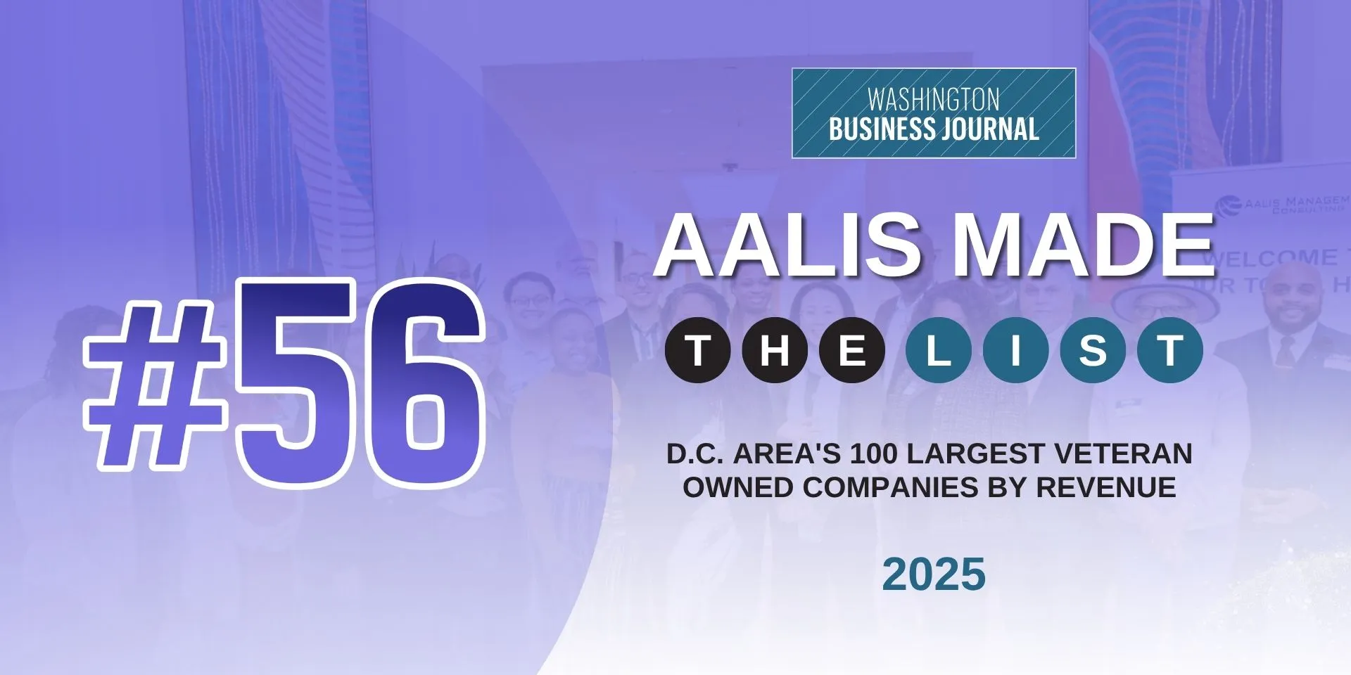 Aalis ranked #56 on WBJ's 2025 list of largest veteran-owned companies